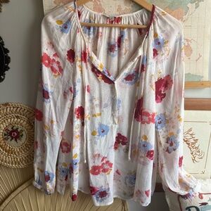 Lucky Brand Floral Blouse Size Small